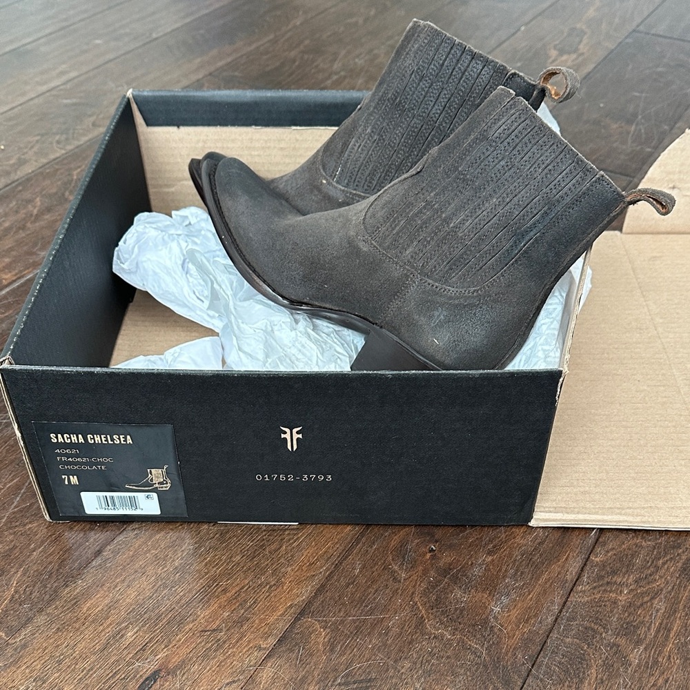 Frye Dark Gray Chelsea Ankle Boots